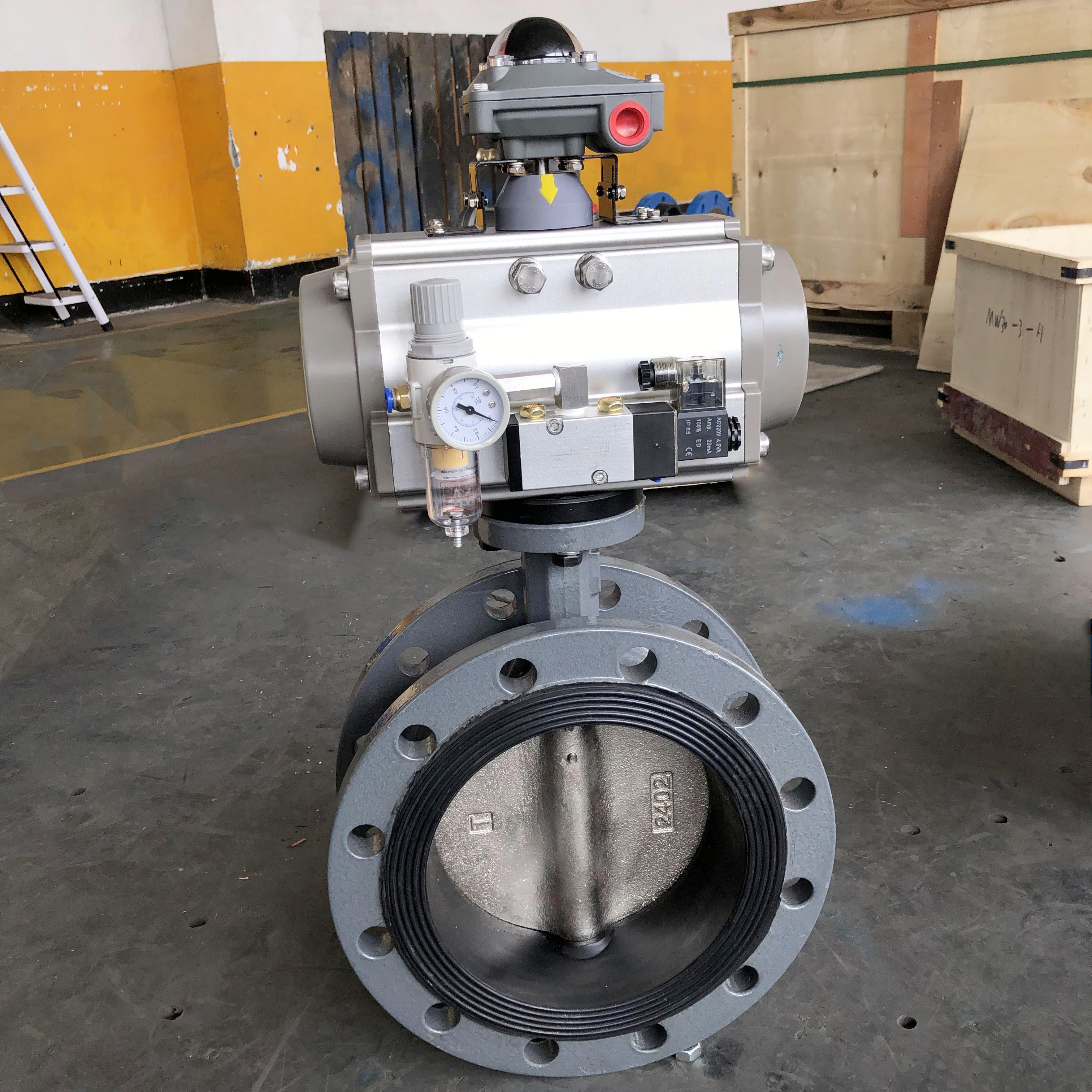 不銹鋼氣動dn200快裝蝶閥、粉體氣動蝶閥